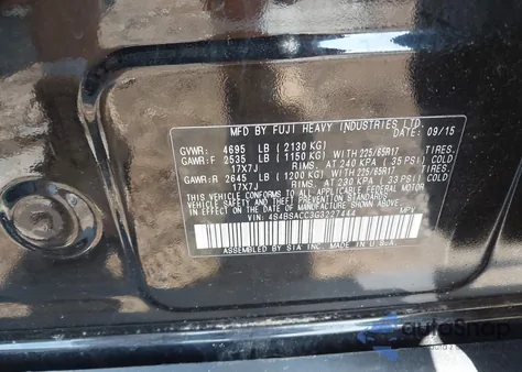 2016 Subaru Outback 2.5I Premium from USA, damaged, VIN 4S4BSACC3G3227444